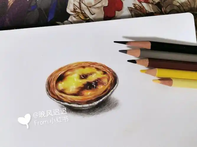 彩铅食物69来个美味的蛋挞吧