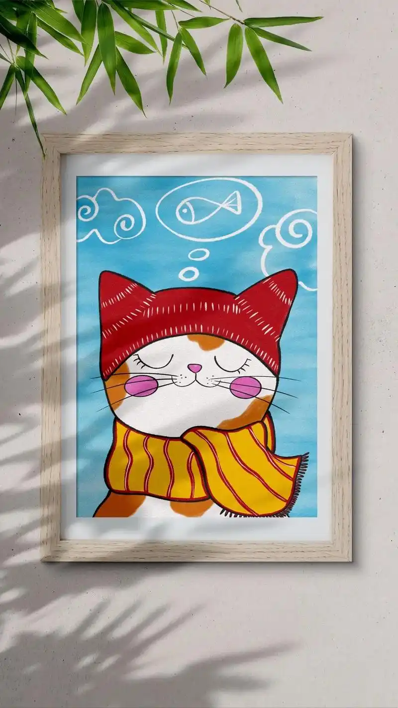 秋天到了画一幅秋衣浓浓的可爱的小猫创意画吧#创作 - 抖音