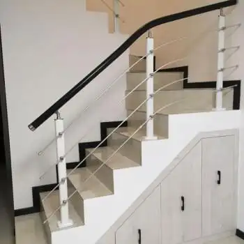 楼梯扶手阳台护栏栏杆楼梯扶手围栏现代简约实木欧式家用别墅立柱拉丝