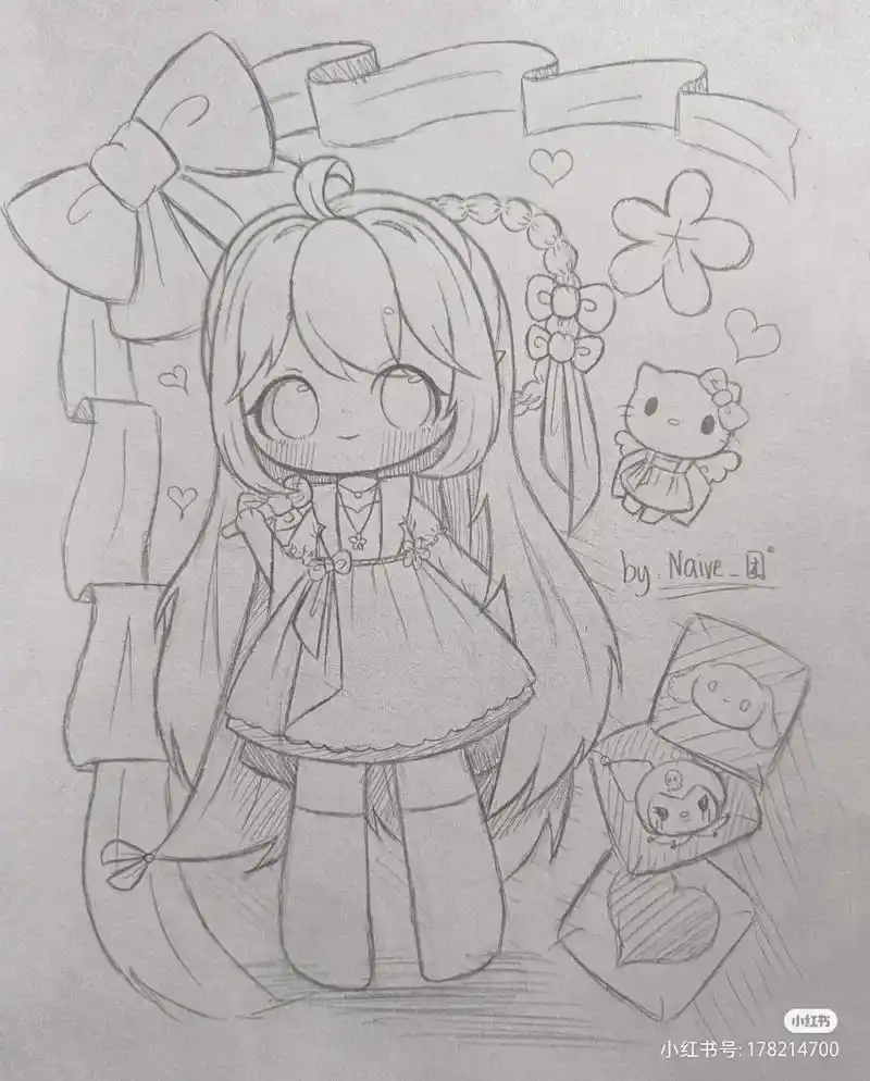 爱画画的小朋友!原创手绘,随手画,漫画女孩[么么哒],点击[ - 抖音