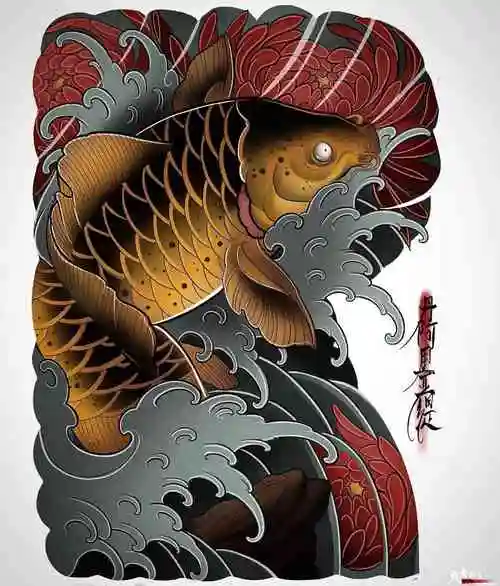 九素刺青纹身手稿第19期半甲手稿素材