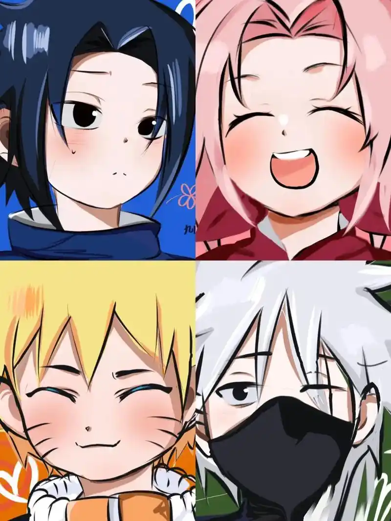 鸣人佐助q版头像#动漫 #火影忍者 #鸣人 #佐助 #q版 - 抖音