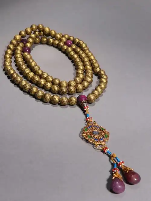 清沉香封金108佛珠