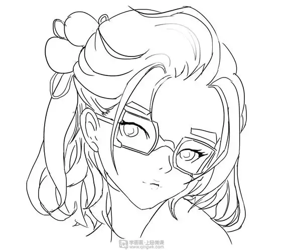 《日系厚涂头部结构特殊角度线稿》by 三少爷的sword