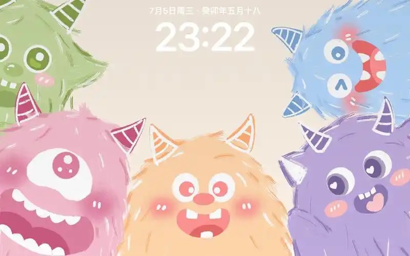 【procreate绘画】多巴胺小怪兽/超治愈/超可爱/ipad壁纸