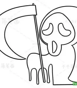万圣节死神简笔画大全