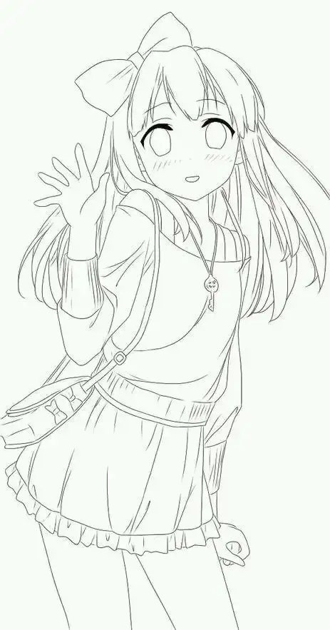 线稿全身漫画卡通人物绘画