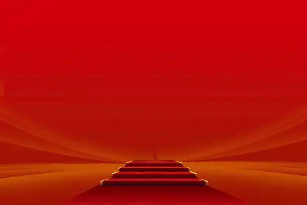 红色的阶梯海报封面背景模板设计