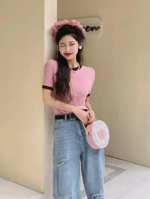 夏日粉蓝色彩珍珠和粉色真的绝配好嘛