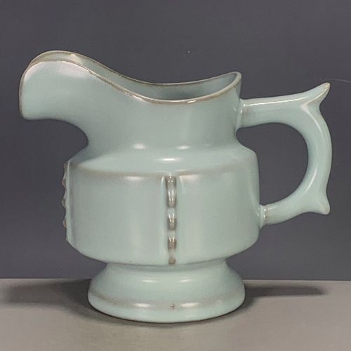 古董瓷器老窑瓷收藏 宋汝瓷清凉寺御制汝瓷爵杯摆件全品