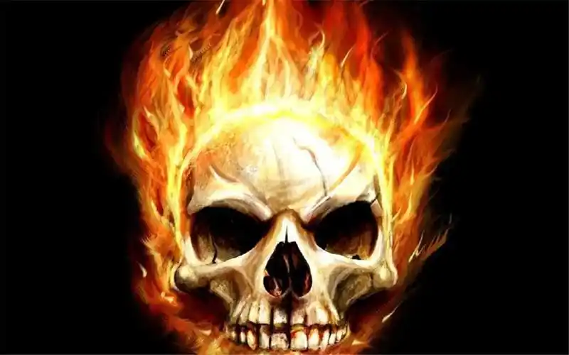 个性十足的创意火焰骷髅头设计图片素材桌面壁纸高清下载