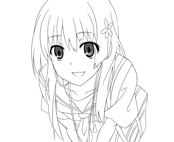 手绘动漫q版人物线稿练习sai