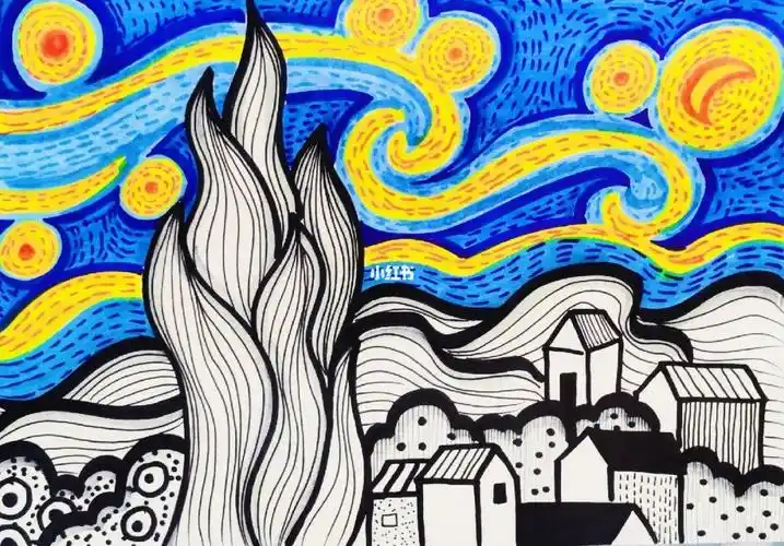 适合89岁的创意美术星空