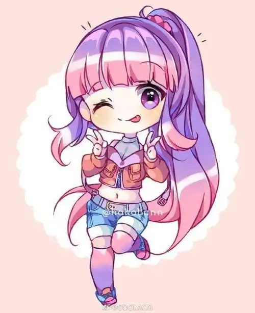 q版动漫人物 画师『hakobunn』_素材