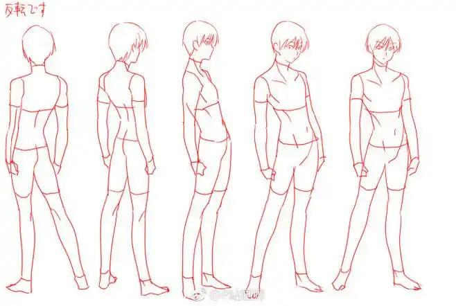 男性各种站姿参考素材来自p站画师0033pid59317板绘菌676767