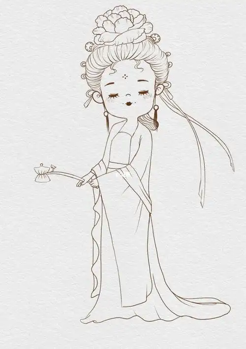 插画  #水彩  #线稿  #古风写真  #古风插画  #汉服美人图鉴