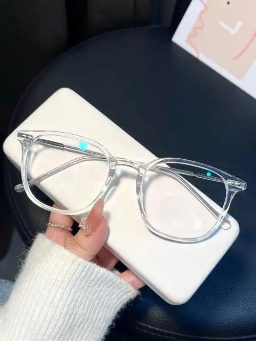 种草啦超简约显白的眼镜框果冻透明色