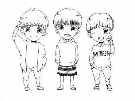 q版tfboys萌图简笔画教程
