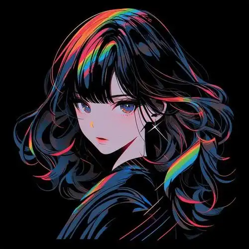 用 midjourney 试了一组黑色系头像,别说,黑色加上一些彩色点缀