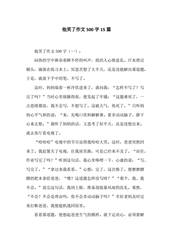 他笑了作文500字15篇docx19页