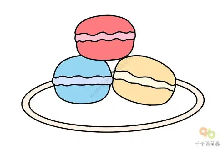 马卡龙简笔画可爱带表情