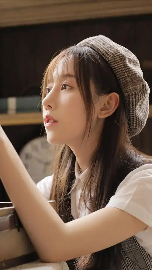 文艺长发美女手机壁纸图片