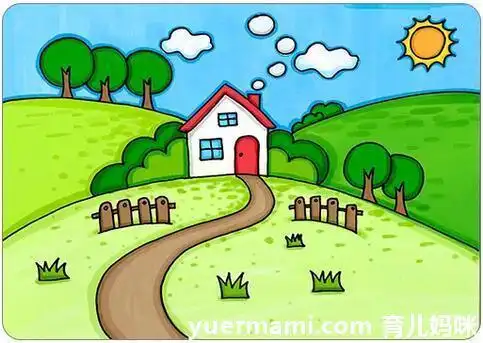 春天到了教你画一幅漂亮的风景简笔画幼儿彩色简笔画素材关于春天的