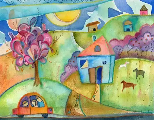 儿童水彩画素材儿童水彩颜料画图片