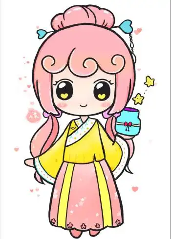 古风水瓶座,汉服水瓶座 十二星座画画教程 超萌q版水瓶座