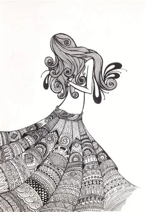 创意设计图片手绘黑白人物帽子创意设计手绘图2022已更新今日更新