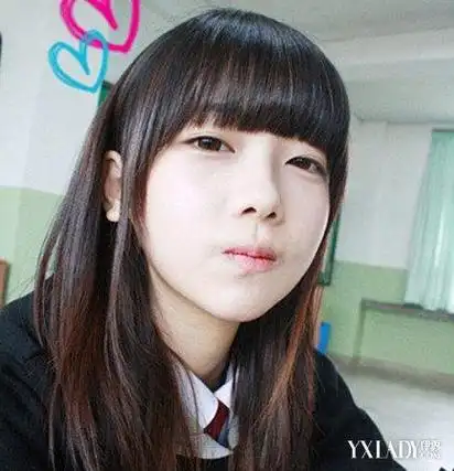 图齐刘海头像女发型图片齐刘海长发清新修颜