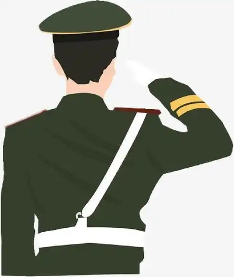 敬礼背影简笔画