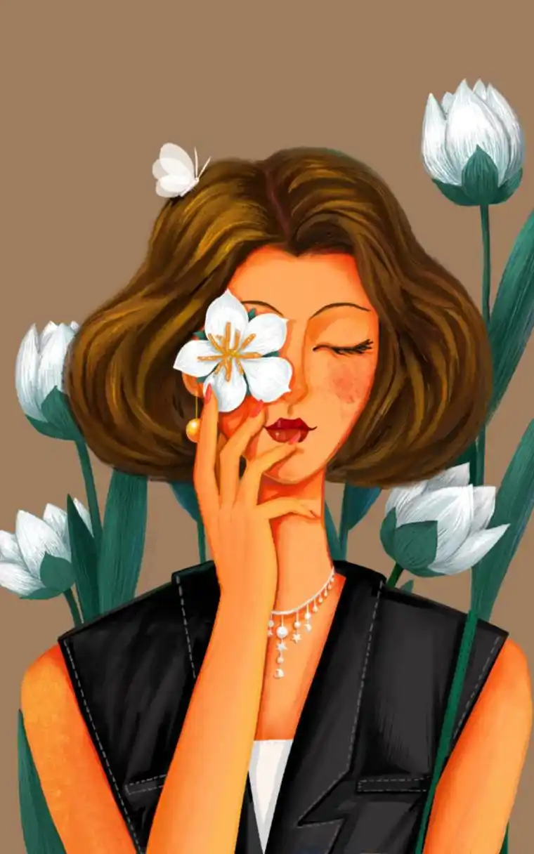 时尚女郎-02 【新的原创作品】浅闻花香,感受此刻的宁静与与祥和