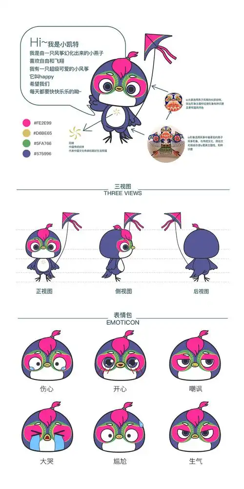 风筝ip吉祥物设计|平面|ip形象|小胖鱼uu_原创作品-站酷zcool