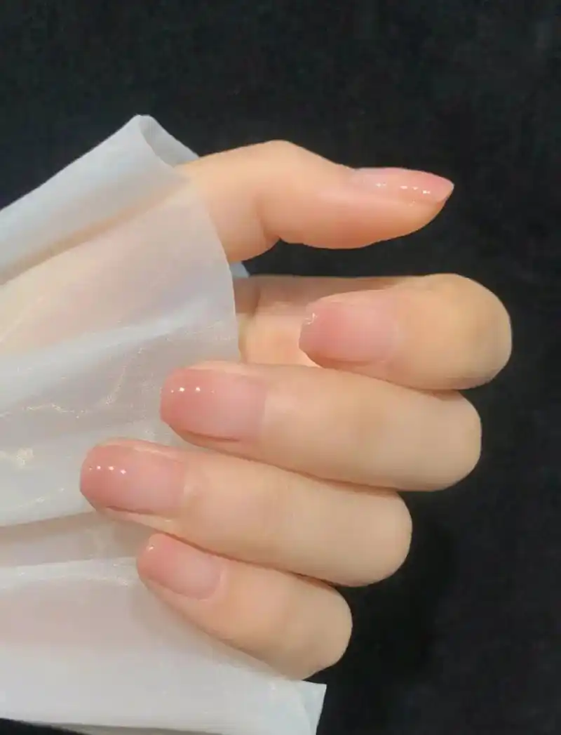 超嫩裸粉渐变显白美甲 啊啊 少女心爆棚 简约ins风高级感# - 抖音