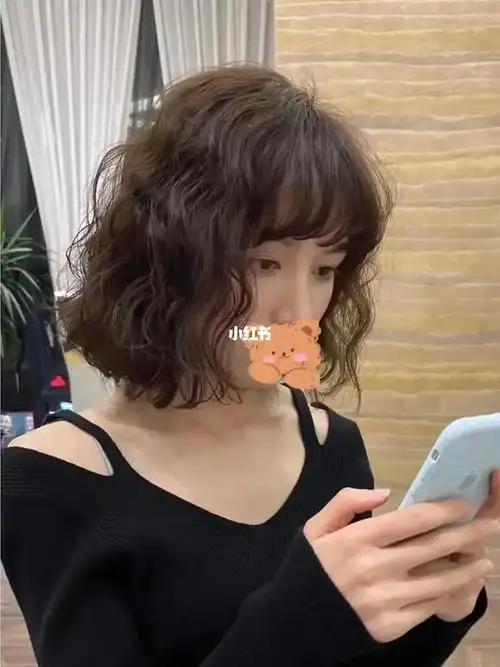 中短发尴尬期救星烫发93显发量法式烫蛋蛋卷