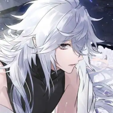 二次元白色头发男生头像