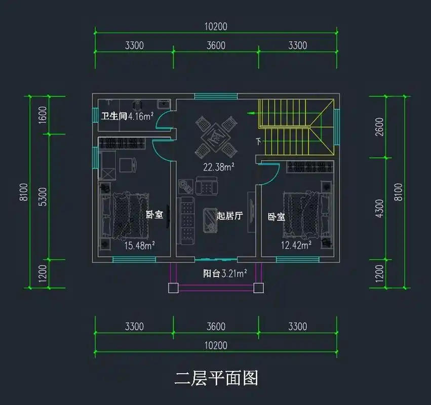 1小户型80平 93建筑设计 编号:dc0752 层数:两层 风格:欧式 砖混