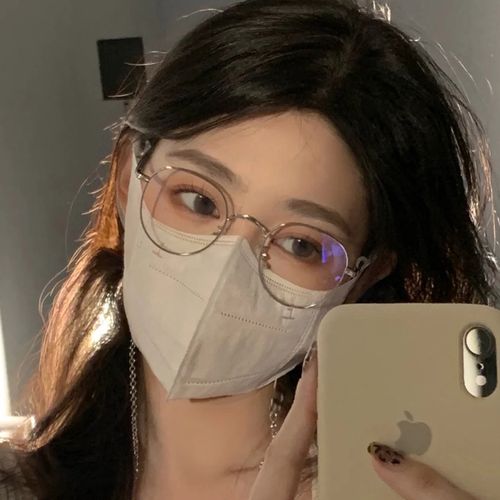 网红款眼镜女近视韩版潮ins风小脸款银色眼镜框素颜神器可配度数