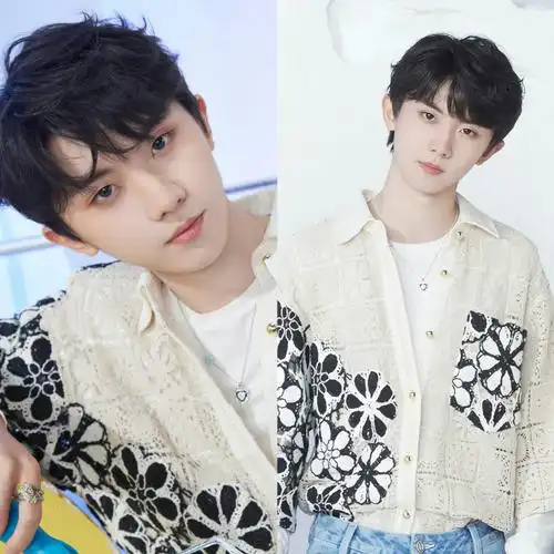 马嘉祺镂空花朵刺绣衬衫##马嘉祺镂空刺绣外套