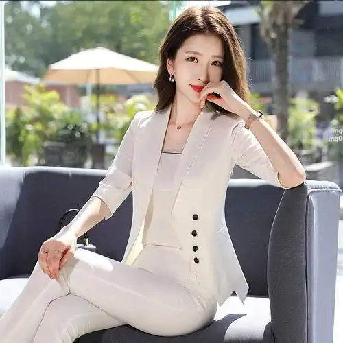 西服套装女总裁高端商务正装时尚职业气质女神主持人小西装工作服