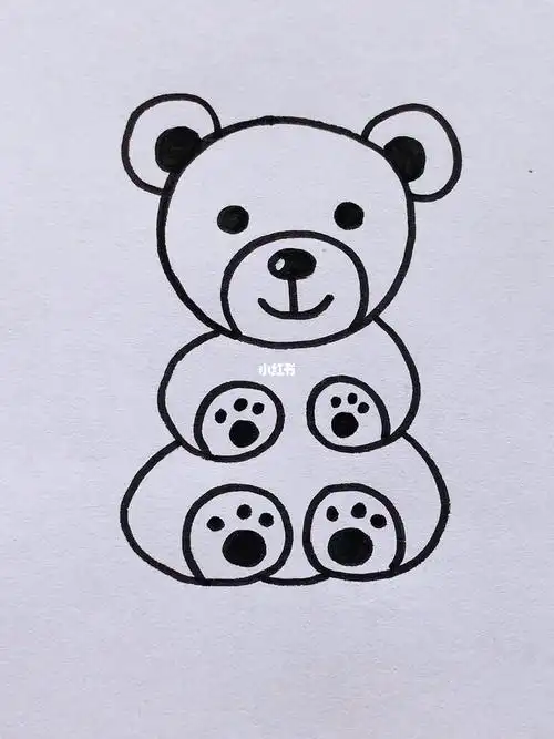 教宝宝画可爱小熊简笔画画个简笔画文化绘画原创可爱