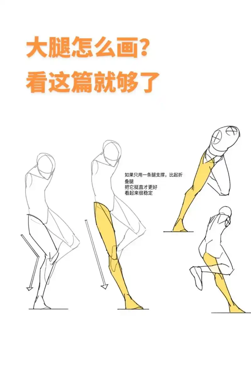 大腿怎么画才协调好看