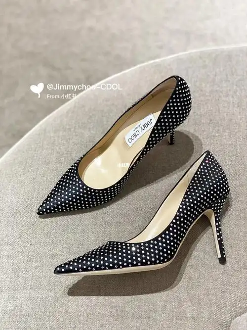 jimmychoo agnes缎面水晶高跟鞋