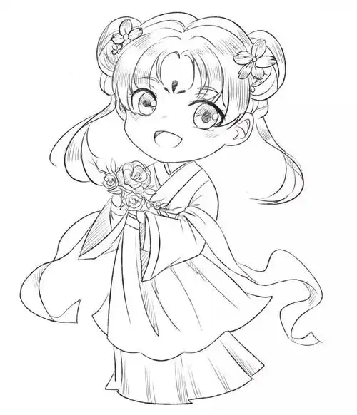 【教程·动漫】q萌的古风小萝莉!谁说手残不能画画?丨第25期 - 元艺考