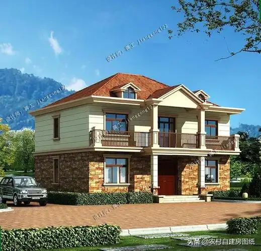 农村12×10米二层房屋设计图,4款不同的造型,第3款网友个个称赞