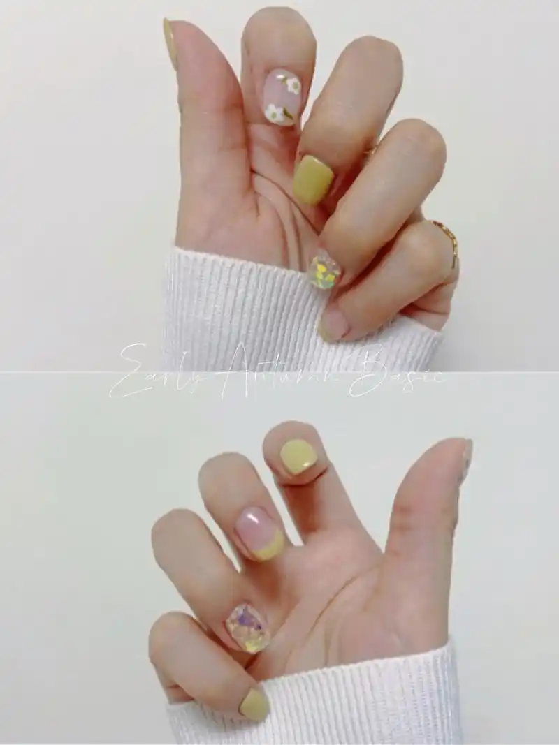 初秋94适合短指甲的美甲款式～巨清新巨显白 经过一个夏天 我的手