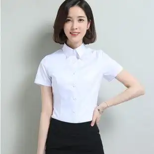 夏季新款白衬衫女短袖工作服职业装韩版修身白衬衣ol正装工装633