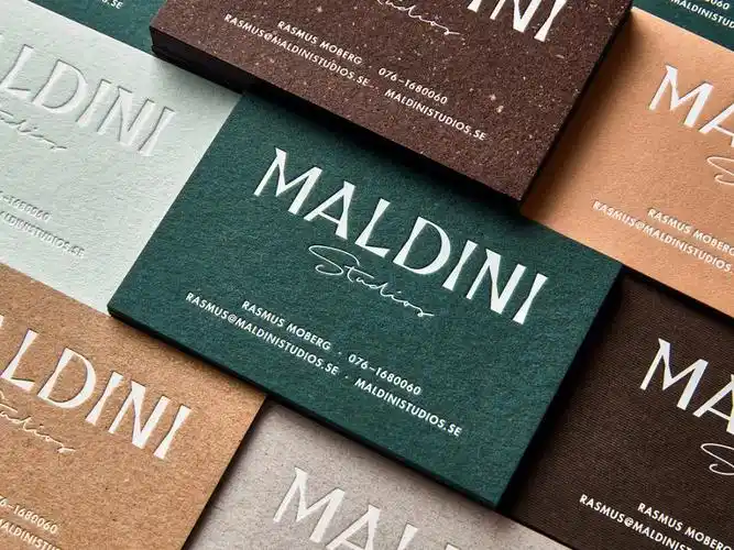 名片设计彩色系列压凹名片