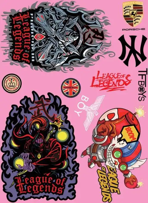 【恒升烫画】供应各种服装面料的热转印烫画烫图印花 植绒热转印